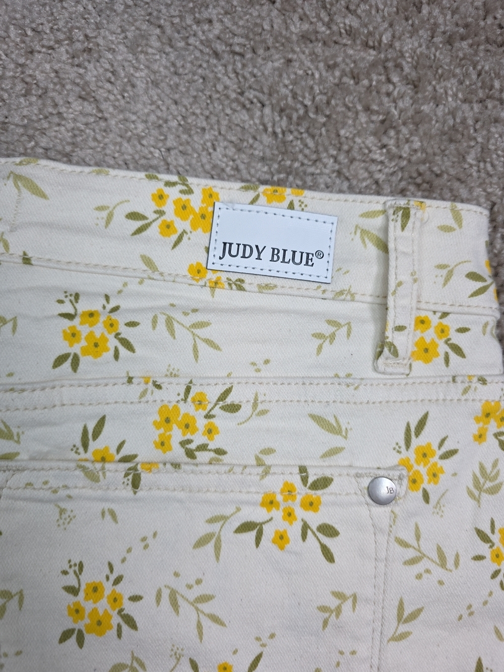 Judy Blue Los Angeles Floral Print Denim Shorts Women Size M - Picture 6 of 11